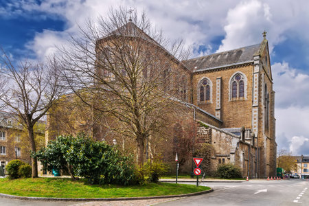 Church of Saint Meen in Cancale city, France, View from apseの写真素材