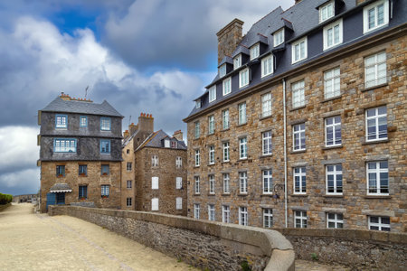 Street in Saint-Malo historical city, Franceの写真素材