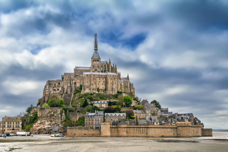 View of Mont Saint-Michel, Normandy, Franceの写真素材