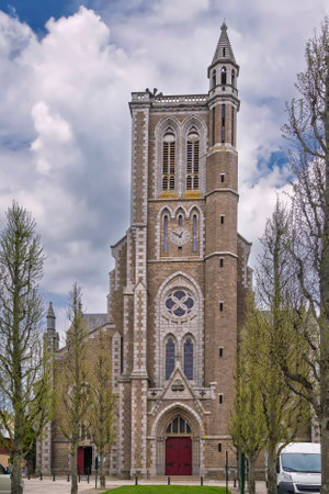 Church of Saint Meen in Cancale city, Franceの写真素材