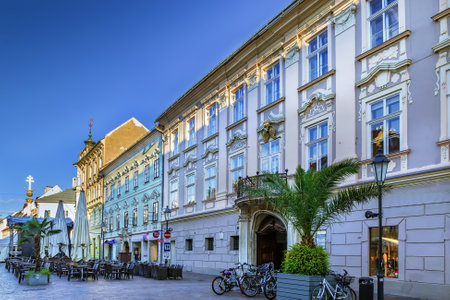 Street in Klagenfurt city center, Austriaの写真素材