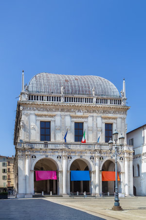 Palazzo della Loggia (Loggia palace) is a Renaissance palace located in Brescia, Italyの写真素材