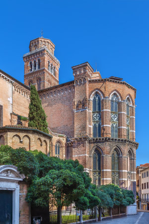 Basilica di Santa Maria Gloriosa dei Frari is a church located in the Campo dei Frari in Venice, Italy. View from apseの写真素材