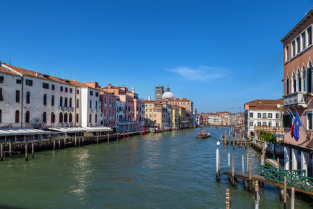 View of Grand Canal from Scalzi Bridge in Venice, Italyの写真素材