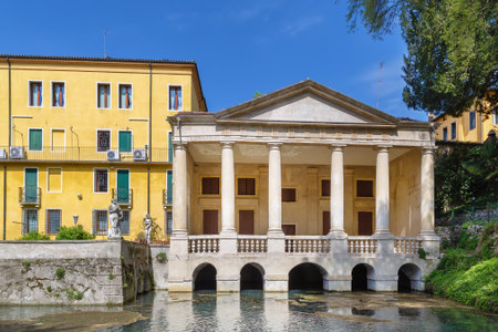 Loggia Valmarana located inside the Salvi gardens in Vicenza, Italyの写真素材