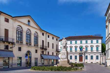 Piazza Castello in Vicenza city, Italyの写真素材