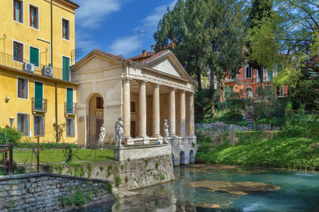 Loggia Valmarana located inside the Salvi gardens in Vicenza, Italyの写真素材