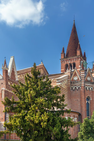 San Fermo Maggiore is a Romanesque and Gothic church in Verona, Italyの写真素材
