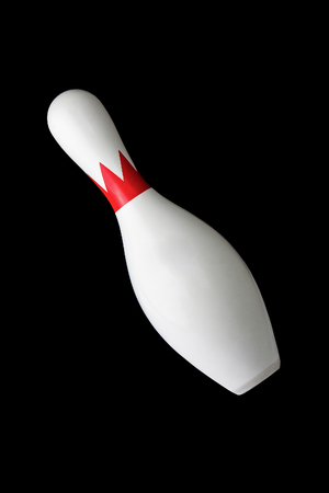 skittles for bowling isolated on black backgroundの写真素材