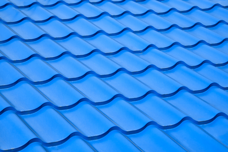 the texture of the roof tiles blue colorの写真素材