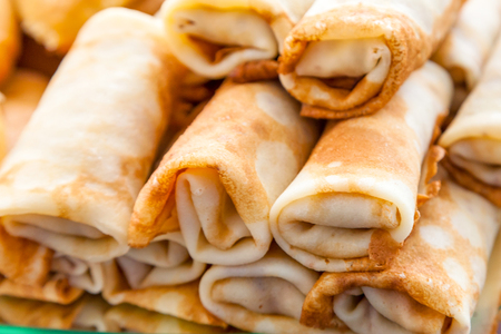 pancakes close upの写真素材