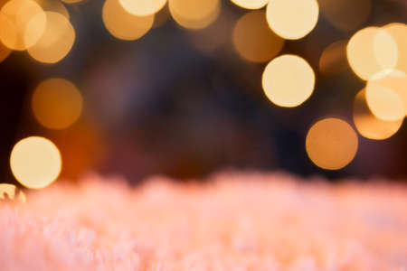 Blurred round bokeh background for postcard with place to insert textの写真素材