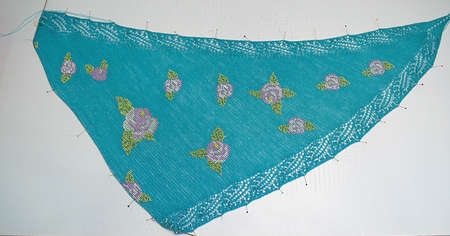 Blank knitted ladies shawlsの写真素材