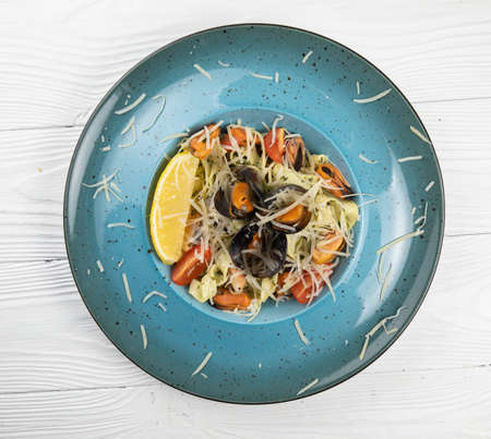Italian pasta on white backgrounds