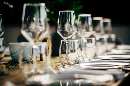 Luxury Table setting for party, Christmas, holidays and weddings.の写真素材