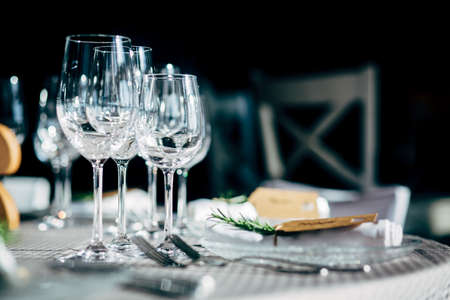 Luxury Table setting for party, Christmas, holidays and weddings.