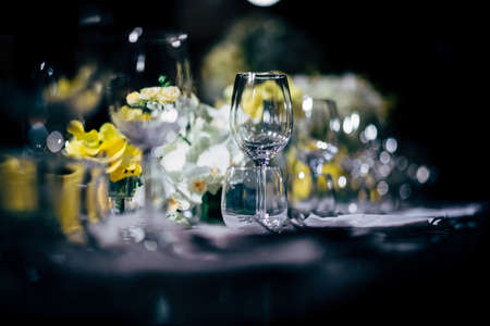 Luxury Table setting for party, Christmas, holidays and weddings.の写真素材