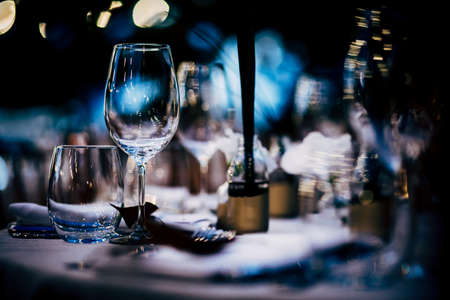 Luxury Table setting for party, Christmas, holidays and weddings.の写真素材