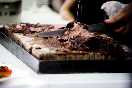Making all kinds of red meat, fresh and raw red meat preparation.の写真素材