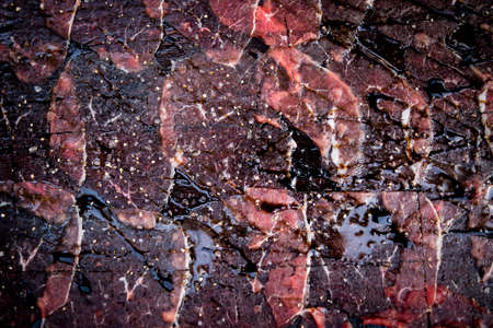 Making all kinds of red meat, fresh and raw red meat preparation.の写真素材