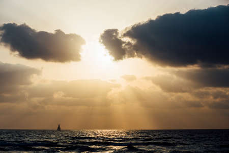 Tel Aviv cost line with tourist and swimming season. Many people on the beach summer and tourist season.の写真素材