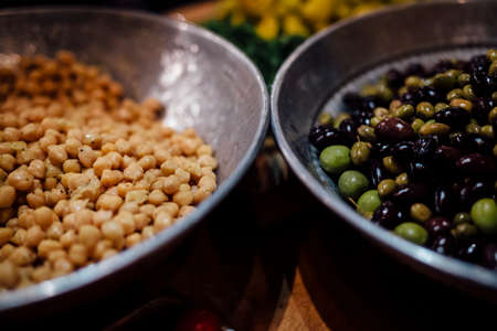 Fresh Gourmet FOOD Preparation. Luxury Kitchen dishes. Fine ingredients  and design.の写真素材