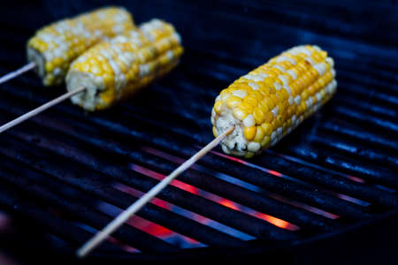 fresh corn is made on the grill