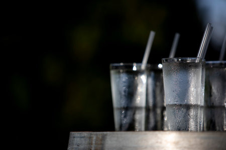 cocktail and wine at social events like party and weddings. served by bartender and waiter.の写真素材