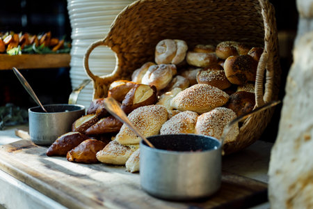Gourmet food: Artisan bread, cheese, pasta, and fish captured in soft, natural light photography.
