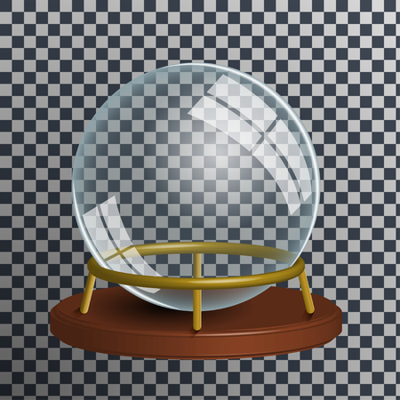 Empty snow globe on transparent background, vectorのイラスト素材
