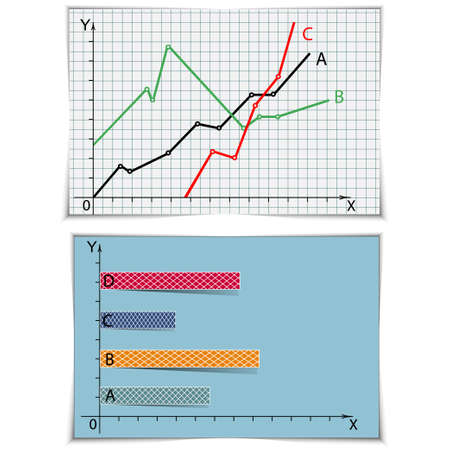 Set of two graphs, infographic elements, not dynamic, vectorのイラスト素材