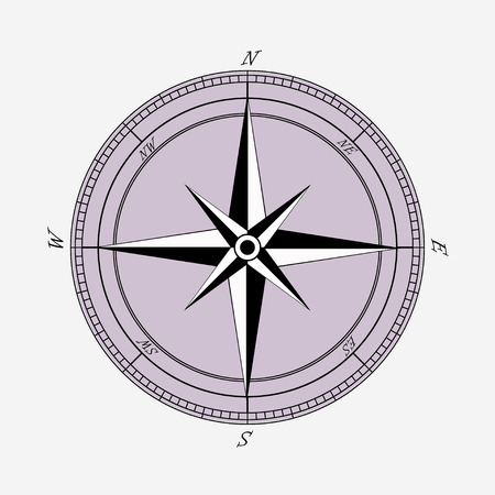 vintage Compas with wind rose sign, background, vectorのイラスト素材
