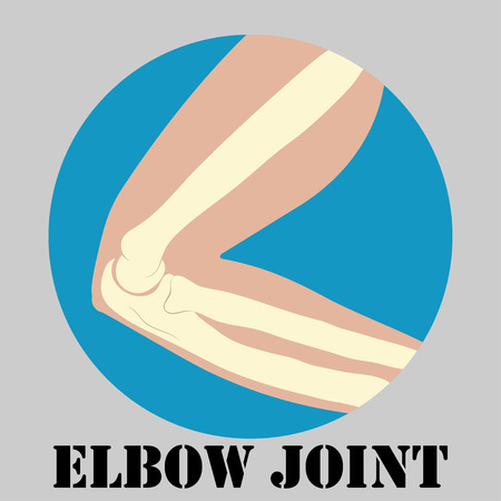 Human elbow joint emblem, medicine clinic symbol design, joints diagnostics center, flat design logo, vectorのイラスト素材