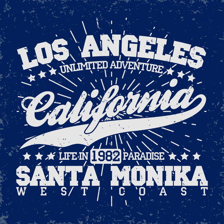 Grunge Surfing t-shirt graphic design,  grange surfing print stamp, California surfers wear typography emblem, Creative design, Vectorのイラスト素材