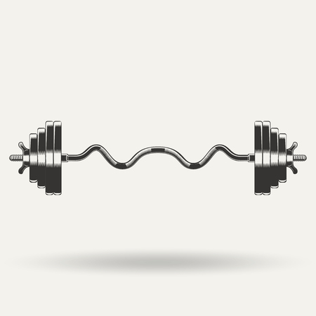 Fitness icon, ez-bar curl monochrome style on white background, vectorのイラスト素材