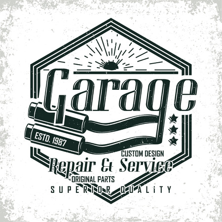 Motorcycle vintage graphics, Hot rods typography print, Biker T-shirt stamp, teeshirt graphic, vintage Motorcycle garage Emblem, vintage hot rods service center emblem, vectorのイラスト素材