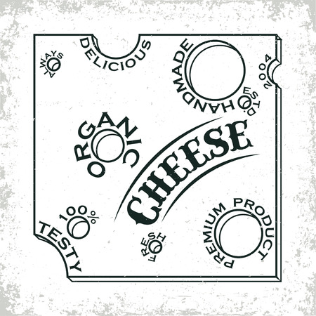 Vintage logo graphic design, print stamp, cheesemaker typography emblem, Creative design, Vectorのイラスト素材