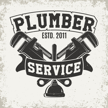 Plumber service emblem designのイラスト素材