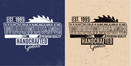 Vintage woodworking emblem designのイラスト素材