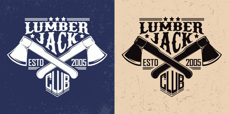 Vintage woodworking emblem designのイラスト素材