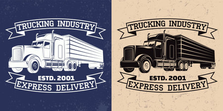 Vintage truck service emblem designのイラスト素材