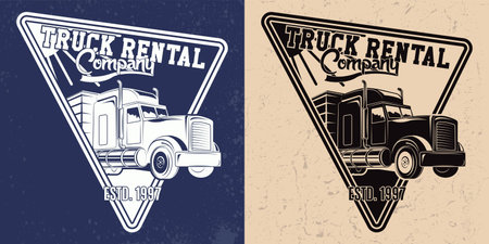 Vintage truck service emblem designのイラスト素材