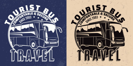 Bus travel company logo designsのイラスト素材