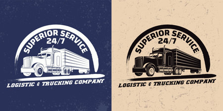Vintage truck service emblem designのイラスト素材