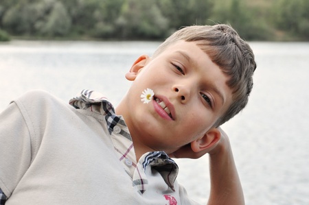 Boy on vacationの写真素材
