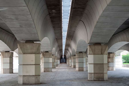 Under the bridge in the old dry river bede bridgeの写真素材