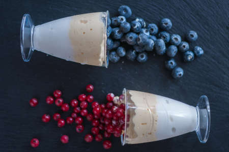 ice cream with berriesの写真素材