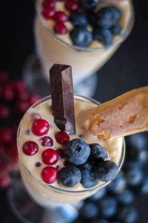 ice cream with berriesの写真素材