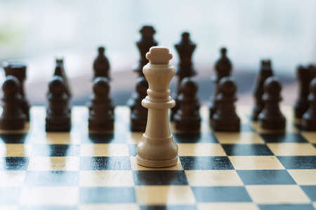 wooden chess on board