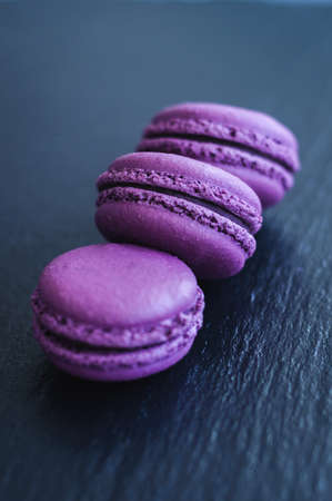 macaroons with blueberriesの写真素材